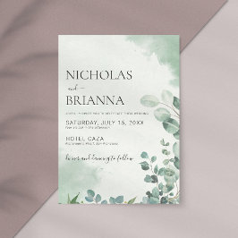 Minimalistische Eukalyptus Greenery Wedding Einladung