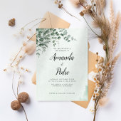 Minimalistische Eukalyptus Greenery Wedding Einladung