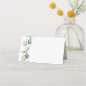 Minimalistische Eukalyptus Greenery Wedding Platzkarte (Vorderseite)