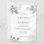 Minimalistische Eukalyptus-Grüne Einladung zur Hoc (Vorderseite)