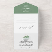 Minimalistische Eukalyptus-Hochzeit All In One Einladung (Außenbereich)