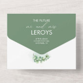 Minimalistische Eukalyptus-Hochzeit All In One Einladung (Rückseite)