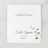 Minimalistische Eukalyptus-Hochzeit Platzkarte (Außenseite Aufgefaltet)