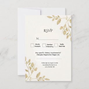 Minimalistische Eukalyptus-Hochzeit RSVP Karte