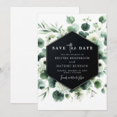 Minimalistische Eukalyptus-Hochzeit Save The Date (Vorne/Hinten)