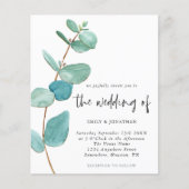 Minimalistische Eukalyptus-Hochzeitseinladung (Vorderseite)