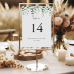 Minimalistische Eukalyptus-Hochzeitsstiftung Tisch Tischnummer<br><div class="desc">Diese minimalistische eukalyptus Hochzeitsfeier ist perfekt für eine einfache Hochzeit. Das Design bietet Aquarellfarben handgezeichnet elegante botanische Eukalyptuszweige und Blätter. Das ist eine zweiseitige Tischnummer. Fügen Sie jede benötigte Tischnummer individuell in Ihren Warenkorb.</div>
