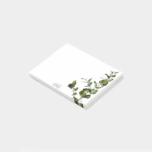 Minimalistische Eukalyptus-Phase Post-it Klebezettel (angewinkelt)