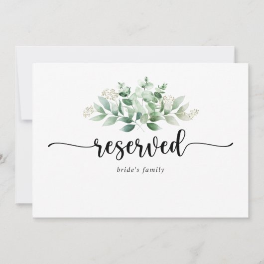 Minimalistische Eukalyptus-Redding vorbehalten (Vorderseite)