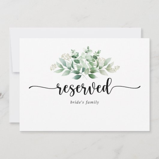 Minimalistische Eukalyptus-Redding vorbehalten (Rückseite)