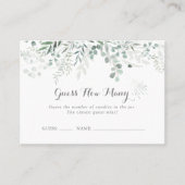 Minimalistische Eukalyptus schätzt die Anzahl der Visitenkarte (Vorderseite)