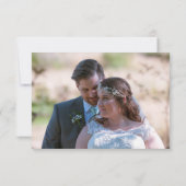 Minimalistische Eukalyptus-Script-Foto-Hochzeit Dankeskarte (Rückseite)