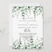 Minimalistische Eukalyptus Spanish Wedding Einladu Einladung (Vorderseite)