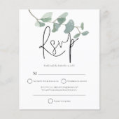 Minimalistische Eukalyptus Wedding RSVP (Vorderseite)