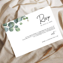 Minimalistische Eukalyptusblätter RSVP Hochzeitska Save The Date