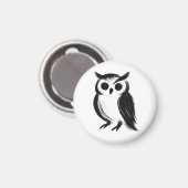 Minimalistische Eule – Tierillustration mit Tusche Magnet (Vorderseite/Rückseite)