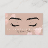 Minimalistische Eyelashes Extensions Salon Pink B Visitenkarte (Vorderseite)