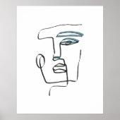 Minimalistische Face Line Art Gezeichnet Poster (Vorne)