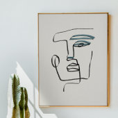 Minimalistische Face Line Art Gezeichnet Poster