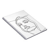 Minimalistische Face Line Art Notebook Notizblock (Rechte Seite)