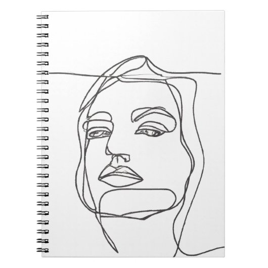 Minimalistische Face Line Art Notebook Notizblock (Vorderseite)