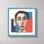 Minimalistische Face Line Art | Zeitgenössischer G Leinwanddruck (Vorderseite)