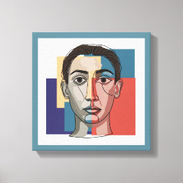 Minimalistische Face Line Art | Zeitgenössischer G Leinwanddruck