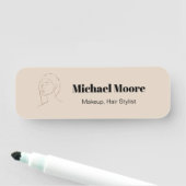 Minimalistische Face Logo Haare Schönheit Make-Neu Namensschild (Beispiel)