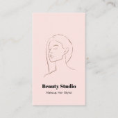 Minimalistische Face Logo Haare Schönheit Makeup P Visitenkarte (Vorderseite)