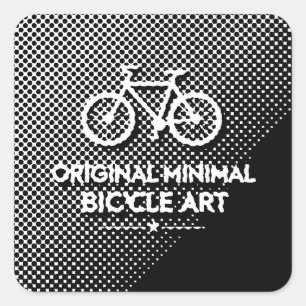 Minimalistische Fahrrad-Kunst Quadratischer Aufkleber