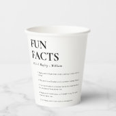 Minimalistische Fakten zum Hochzeitsspass Pappbecher (Vorderseite)