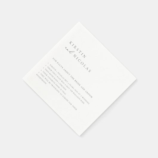 Minimalistische Fakten zum Hochzeitsspass Serviette (Ecke)