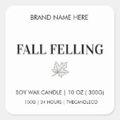 Minimalistische Fall-Kerze | Benutzerdefiniert Sai Quadratischer Aufkleber (Vorderseite)