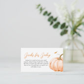 Minimalistische Fall Little Pumpkin Baby Books Begleitkarte (Stehend Vorderseite)