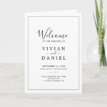 Minimalistische Faltenhochzeit Programm<br><div class="desc">Dieses minimalistisch gefaltete Hochzeitsprogramm ist perfekt für eine einfache Hochzeit. Das moderne romantische Design besticht durch klassische schwarz-weiße Typografie gepaart mit einer rustikalen und eleganten Kalligraphie mit Vintagem handgeschriebenem Stil. Anpassbar in jeder Farbe. Behalt das Design einfach und elegant, wie es ist, oder personalisiere es durch Hinzufügen von eigenen Grafiken...</div>