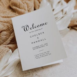 Minimalistische Faltenhochzeit Programm