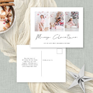 Minimalistische Familie 3 Fotos Frohe Weihnachten