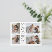 Minimalistische Familie Vier Fotos glücklicher Url Postkarte (Stehend Vorderseite)