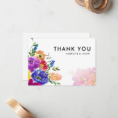 Minimalistische Farbblumenhochzeit Mitteilungskarte (Vorderseite/Rückseite Beispiel)