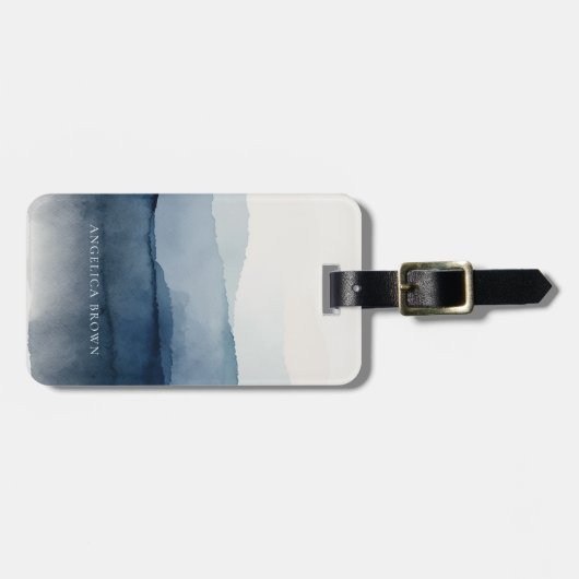 Minimalistische Farbe Gepäckanhänger mit Ledergurt (Vorderseite horizontal)