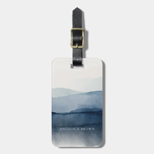 Minimalistische Farbe Gepäckanhänger mit Ledergurt (Vorderseite vertikal)