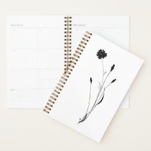 Minimalistische Farbe Schwarz und Weiß, botanisch Planer