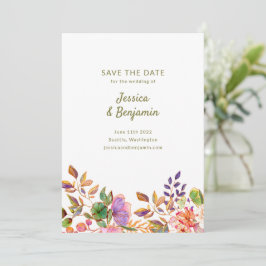 Minimalistische farbenfrohe Blume Hochzeit Save The Date