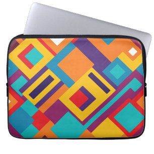 Minimalistische farbenfrohe geometrische laptopschutzhülle