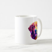 Minimalistische, farbenfrohe Hündin Lebhafter Pop  Kaffeetasse (VorderseiteRechts)