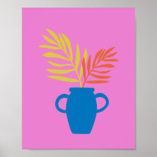 Minimalistische farbenfrohe Pflanzenillustration i Poster