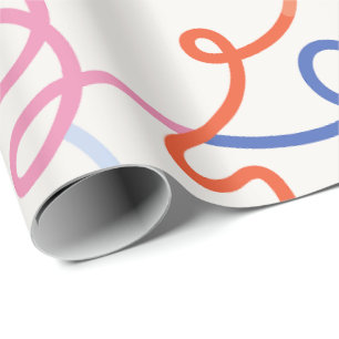 Minimalistische farbige Linienstriche  Geschenkpapier