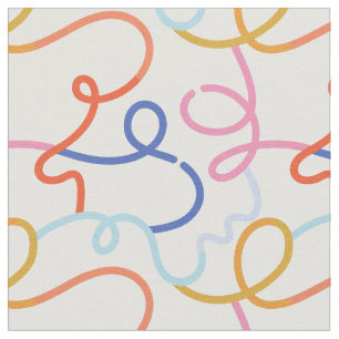 Minimalistische farbige Linienstriche Stoff