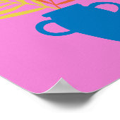 Minimalistische Farbige Pflanze Illustration in Ro Poster (Ecke)