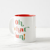 Minimalistische Farbigkeit Oh, was für ein Spaß Bu Zweifarbige Tasse (Vorderseite Links)